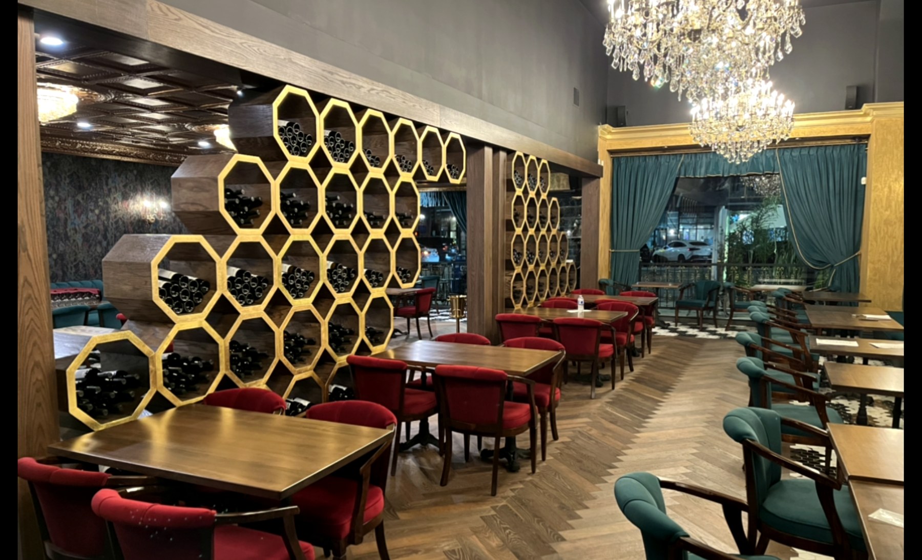 Commercial wine display millwork