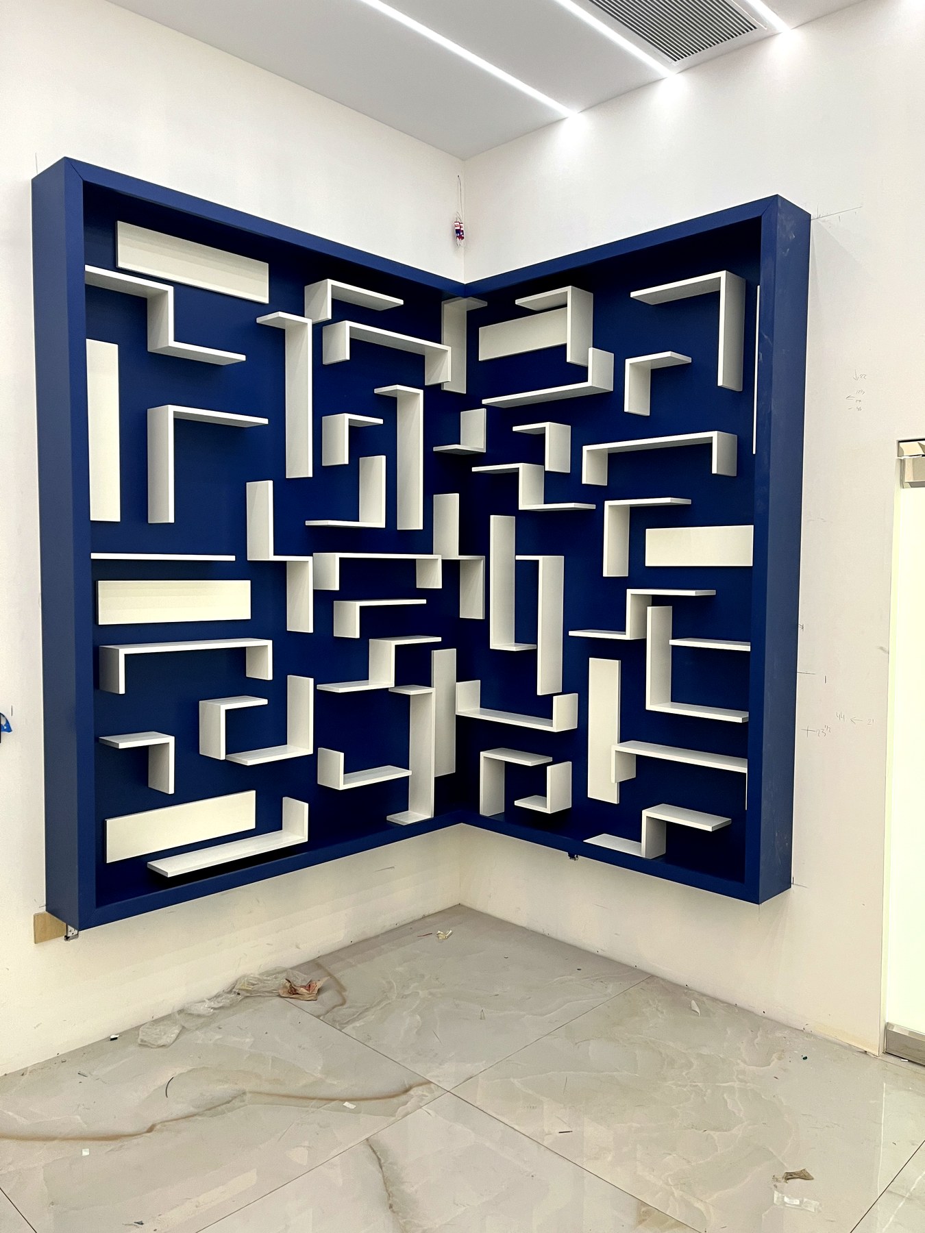 Blue Geometric Shelving